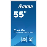 iiyama ProLite TF5539UHSC-W1AG 55" 4K Ultra HD Public Display Wit, 4K UHD, VGA, HDMI, DisplayPort, Audio, Touch