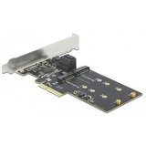 DeLOCK 3 Port SATA en 2 slot M.2 key B PCI Express x4 Card Low Profile interface kaart 