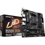 GIGABYTE B550M DS3H socket AM4 moederbord Zwart/grijs, RAID, Gb-LAN, Sound, µATX