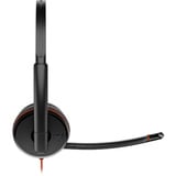HP Poly Blackwire 3225 Stereo USB-C on-ear  Zwart/rood, Pc