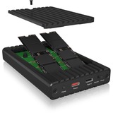 ICY BOX IB-2817MCL-C31 Behuizing voor M.2 NVMe SSDs met kloonfunctie externe behuizing Zwart, USB 3.2 Gen 2 Type-C of Type-A
