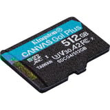 Kingston Canvas Go! Plus microSDXC 512 GB geheugenkaart Zwart, Class 10, UHS-I U3, V30, A2