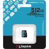 Kingston Canvas Go! Plus microSDXC 512 GB geheugenkaart Zwart, Class 10, UHS-I U3, V30, A2