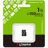 Kingston Canvas Select Plus 1 TB MicroSDXC geheugenkaart Zwart, UHS-I U3, Class 10, V30