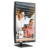 AOC Q27E4CV 27" monitor Zwart, 120 Hz, HDMI, DisplayPort, Audio, LAN, USB-HUB