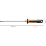 Fiskars Functional Form Aanzetstaal 202 mm messenslijper Zwart/zilver, Voor het slijpen van messen | handvat met SoftGrip