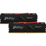 Kingston FURY 32 GB DDR4-3200 Kit werkgeheugen Zwart, KF432C16BBAK2/32, Beast RGB