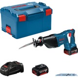 Bosch GSA 18 V-LI Professional reciprozaag Blauw/zwart, L-BOXX, 2x Accu 5Ah en oplader inbegrepen 