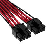 Corsair Premium Sleeved PCIe 5.0 12VHPWR PSU Adapterkabel Zwart/rood, 50 centimeter