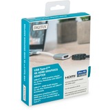 Digitus USB-C 4K HDMI Graphics adapter Wit/zilver, 0,2 meter