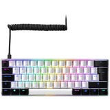 Sharkoon SKILLER SGK50 S4, gaming toetsenbord Wit/zwart, BE Lay-out, Kailh Red, RGB leds, Hot-swappable, 60%