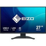 EIZO FlexScan EV2740X-BK 27" 4K UHD monitor Zwart, 2x HDMI, DisplayPort, 3x USB-A, USB-B, 2x USB-C, RJ-45