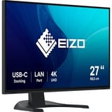 EIZO FlexScan EV2740X-BK 27" 4K Ultra HD monitor Zwart, 1x DisplayPort, 2x HDMI, 2x USB-C, 3x USB-A, 1x RJ-45