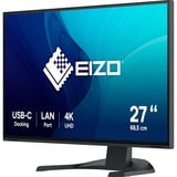 EIZO FlexScan EV2740X-BK 27" 4K Ultra HD monitor Zwart, 1x DisplayPort, 2x HDMI, 2x USB-C, 3x USB-A, 1x RJ-45