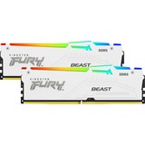 Kingston FURY 64 GB DDR5-5200 Kit werkgeheugen Wit, KF552C36BWEAK2-64, Beast RGB, EXPO