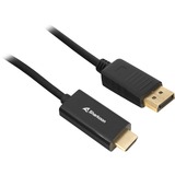 Sharkoon SHA  Displayport 1.2 to HDMI 4K  bk 1,0m adapter Zwart