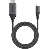 Sitecom USB-C naar HDMI 2.1 kabel Zwart/grijs, 1,8 meter