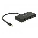 DeLOCK mini-DisplayPort 1.2 naar 4x DisplayPort splitter Zwart, 4K