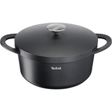 Tefal Gegoten aluminium braadpan Trattoria, Ø 24cm kookpan Zwart, met deksel