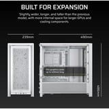 Corsair FRAME 4000D RS midi tower behuizing Wit | 2x USB-A | 1x USB-C | Tempered Glass