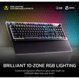 Corsair SKIFF 100   RGB gaming toetsenbord Zwart, BE lay-out (AZERTY), Membraan, 100%