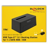 DeLOCK USB Type-C 3.1 Dockingstation voor 1x SATA HDD / SSD Zwart