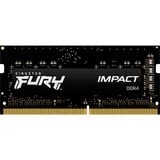 Kingston FURY 32 GB DDR4-3200 (1x 32 GB) laptopgeheugen Zwart, KF432S20IB/32, Impact, XMP