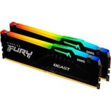 Kingston FURY 64 GB DDR5-6400 (2x 32 GB) Kit werkgeheugen Zwart, KF564C32BBEAK2-64, Beast RGB, XMP, EXPO