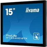 iiyama ProLite TF1534MC-B7X 15" touchscreen monitor Zwart, VGA, HDMI, DisplayPort, Touch