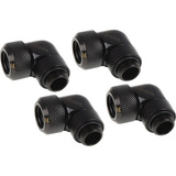 Alphacool 13mm HardTube fitting 90° verbinding Zwart, 4 stuks