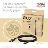 Club 3D USB-C naar DisplayPort 2.1 DP54 Bi-Directioneel kabel, 8K120Hz 2m Zwart