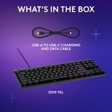 Logitech G515 TKL RGB gaming toetsenbord Zwart, US lay-out (QWERTY), GL Tactile, 80% (TKL)	, Double-shot PBT