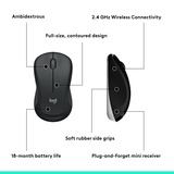 Logitech MK540 Advanced draadloze desktopset Donkergrijs, EU lay-out (QWERTY), 1000 dpi