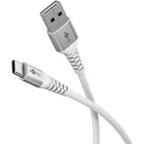 goobay Supersoft USB-C naar USB-A 2.0 kabel Wit, 1 meter