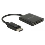 DeLOCK DisplayPort 1.4 naar 2x HDMI splitter MST Zwart