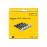 DeLOCK PCIe x1 naar 4x externe USB-A 3.2 Gen 1 usb-controller 