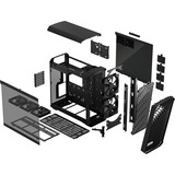 Fractal Design Torrent Black TG Light Tint midi tower behuizing Zwart | 2x USB-A | 1x USB-C | Tempered Glass