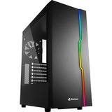 Sharkoon RGB Slider Tower-behuizing Zwart | USB-A 2.0 | 2x USB-A 3.2 (5 Gbit/s) | Audio | Window-kit