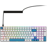 Sharkoon SKILLER SGK50 S2 PBT RGB mechanisch gaming toetsenbord Wit, BE lay-out (AZERTY), Gateron G Pro 3.0 Yellow, 96%, Hot-swappable