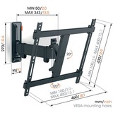 Vogels COMFORT TVM 3425 Draaibare tv-beugel wandmontage  Zwart, 32-65"