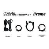 iiyama G-Master Gold Phoenix GCB3486WQSCP-B1 34" Curved UltraWide gaming monitor Zwart, 240 Hz, HDMI, DisplayPort, Audio, LAN, USB-C, AMD Free-Sync