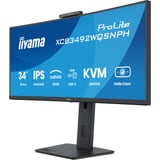 iiyama ProLite XCB3492WQSNPH-B1 34" Curved UltraWide monitor Zwart, 1x DisplayPort, 2x HDMI, 3x USB-C, 2x USB-A, 1x RJ-45