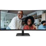 AOC CU34E4CV 34" Curved UltraWide monitor Zwart, 1x DisplayPort, 2x HDMI, 1x USB-C, 4x USB-A, 1x RJ-45, 120 Hz