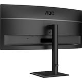 AOC CU34E4CV 34" Curved UltraWide monitor Zwart, 1x DisplayPort, 2x HDMI, 1x USB-C, 4x USB-A, 1x RJ-45, 120 Hz