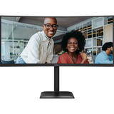 AOC CU34E4CV 34" Curved UltraWide monitor Zwart, 1x DisplayPort, 2x HDMI, 1x USB-C, 4x USB-A, 1x RJ-45, 120 Hz