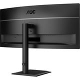 AOC CU34E4CV 34" Curved UltraWide monitor Zwart, 1x DisplayPort, 2x HDMI, 1x USB-C, 4x USB-A, 1x RJ-45, 120 Hz