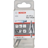 Bosch HSS-stappenboor, Ø 6 mm - Ø 37 mm, PG7 - PG29 boren 12 stappen, 93 mm