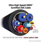Club 3D Gecertificeerde actieve optische Ultra High Speed HDMI 2.1 kabel Zwart, 20 meter, 8K