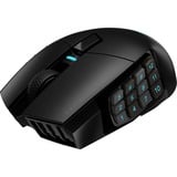 Corsair Scimitar Elite Wireless MMO-gamingmuis Zwart, 100 - 26.000 dpi, USB 2.0 | 2,4 GHz | Bluetooth | RGB