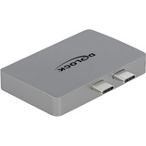 DeLOCK DeLOCK Dual DP Adap. 4K 60Hz+ PD3.0 MacB adapter Grijs